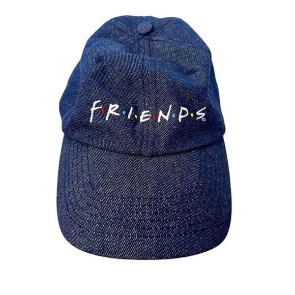 Friends Denim Baseball Cap Adjustable Strapback Embroidered Logo Casual Hat - Picture 1 of 6